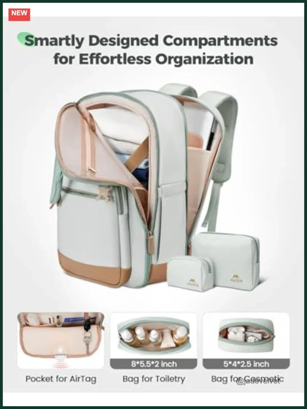 18x14x8 Underseat Travel Backpack with Detachable Shoe Compartment, TSA